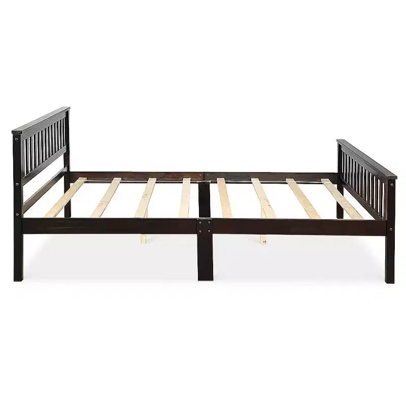 Costway Wood Bed Frame Wooden Slat Support Platform w/ Headboard Queen Size