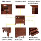 Modern End Table with Charging Station, Wooden Nightstand with Storage, Small Coffee Table, Sofa Side Table for Living Room Bedroom