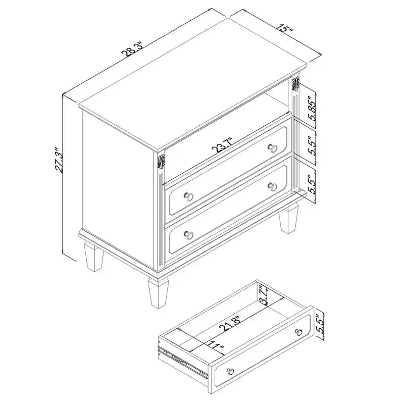 Modern End Table with Charging Station, Wooden Nightstand with Storage, Small Coffee Table, Sofa Side Table for Living Room Bedroom