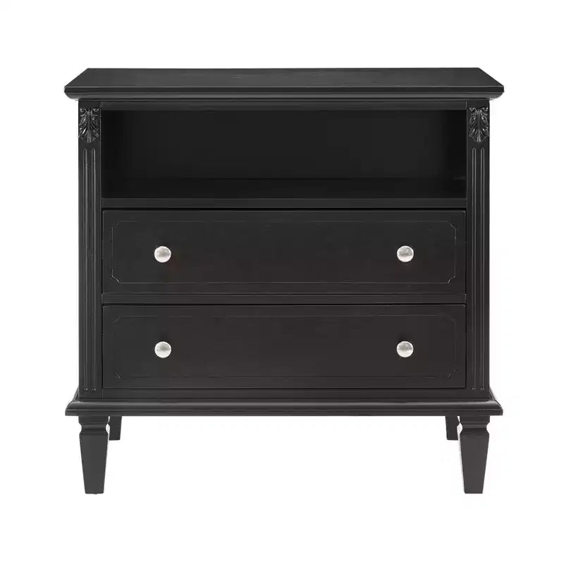 Modern End Table with Charging Station, Wooden Nightstand with Storage, Small Coffee Table, Sofa Side Table for Living Room Bedroom
