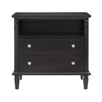 Modern End Table with Charging Station, Wooden Nightstand with Storage, Small Coffee Table, Sofa Side Table for Living Room Bedroom