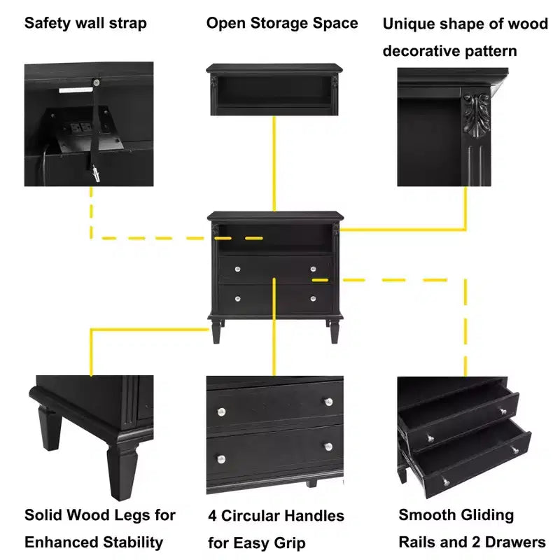 Modern End Table with Charging Station, Wooden Nightstand with Storage, Small Coffee Table, Sofa Side Table for Living Room Bedroom