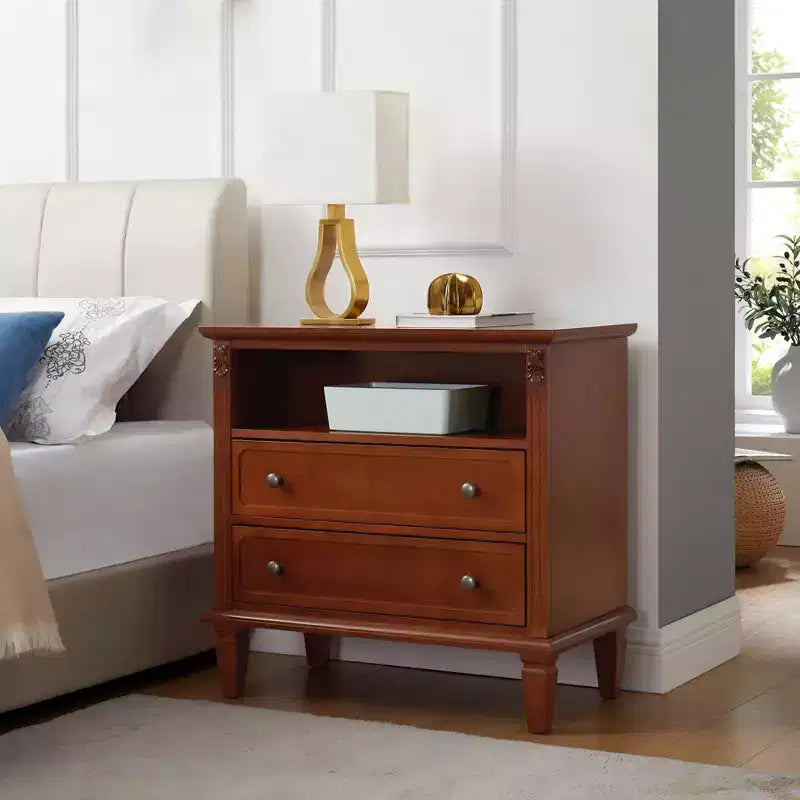 Modern End Table with Charging Station, Wooden Nightstand with Storage, Small Coffee Table, Sofa Side Table for Living Room Bedroom