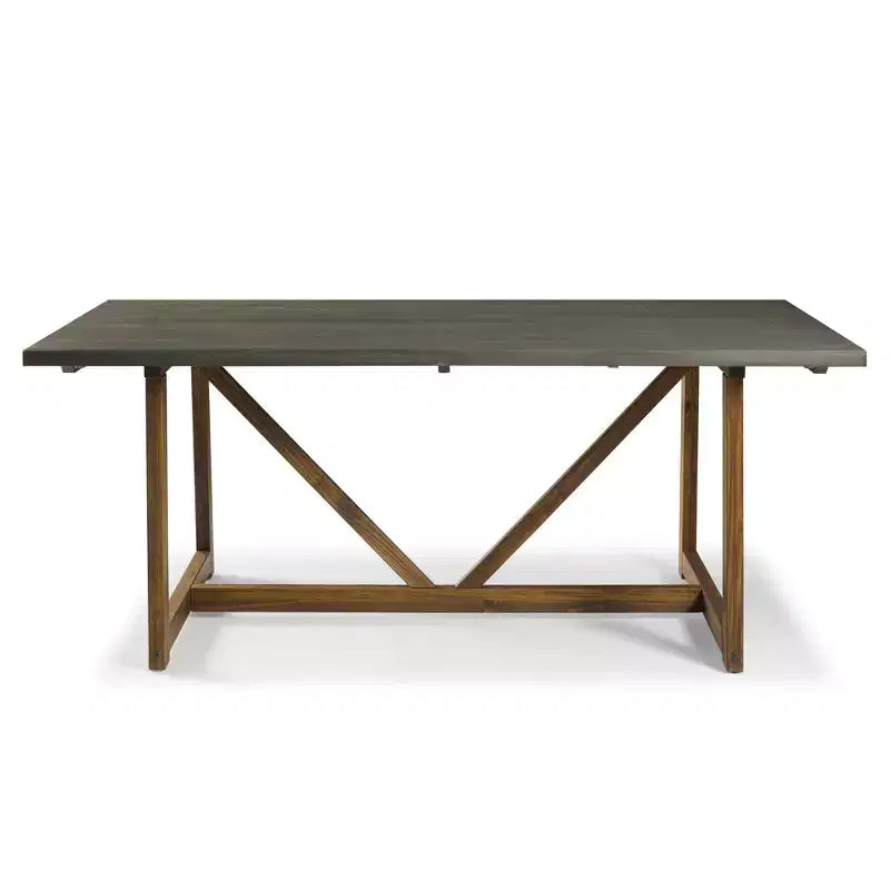 GDFStudio Callahan 72 Two-Tone Wood Farmhouse Dining Table with Trestle Base