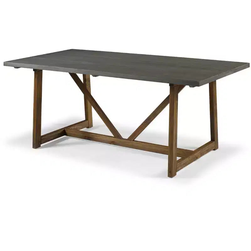 GDFStudio Callahan 72 Two-Tone Wood Farmhouse Dining Table with Trestle Base
