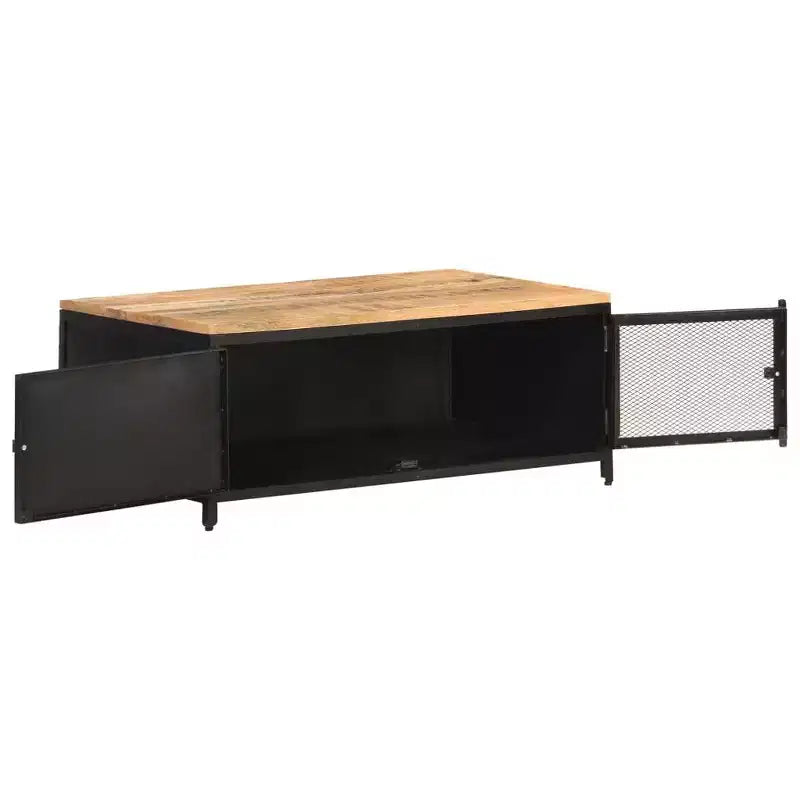 vidaXL Coffee Table 35.4x19.7x14.6 Solid Rough Mango Wood
