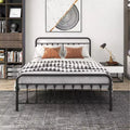 GDFStudio Bronte Modern Metal Platform Bed Frame with Headboard, Footboard and Under Bed Storage