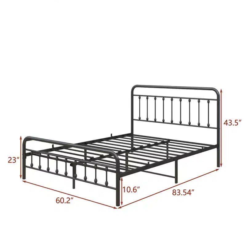 GDFStudio Bronte Modern Metal Platform Bed Frame with Headboard, Footboard and Under Bed Storage