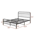 GDFStudio Bronte Modern Metal Platform Bed Frame with Headboard, Footboard and Under Bed Storage