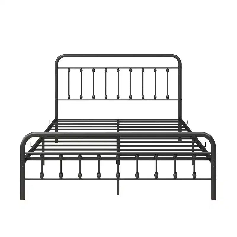 GDFStudio Bronte Modern Metal Platform Bed Frame with Headboard, Footboard and Under Bed Storage