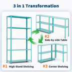 5 Tier Heavy Duty Steel Shelving Unit, 500 lbs Capacity Garage Storage Shelves with Adjustable Height, Metal Shelves,Industrial Shelves