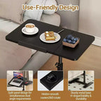 Adjustable Height Laptop Desktop, Tilting Desktop, Movable Table, Sturdy Metal Frame, Suitable for Home, Office, Sofa or Hospital