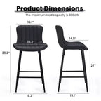 TUYOHW PU Leather Counter Height Bar Stools Set of 2,Swivel Bar Chairs with Ergonomic Seat,Dining Room Chairs for Kitchen Island,Office,Bar