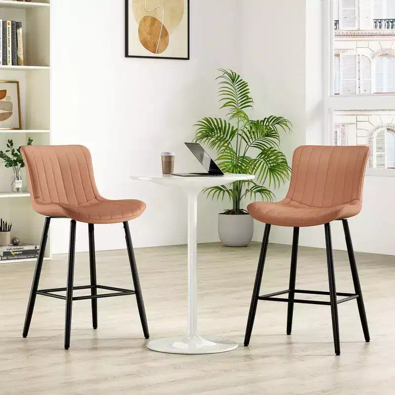 TUYOHW PU Leather Counter Height Bar Stools Set of 2,Swivel Bar Chairs with Ergonomic Seat,Dining Room Chairs for Kitchen Island,Office,Bar