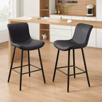 TUYOHW PU Leather Counter Height Bar Stools Set of 2,Swivel Bar Chairs with Ergonomic Seat,Dining Room Chairs for Kitchen Island,Office,Bar