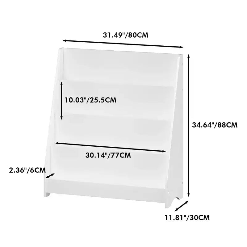 TUYOHW 4-Tier Kids Open Bookshelf,Toddler Book Display Bookcase with Safe Rounded Edges,Toy & Book Storage for Bedroom,Playroom and Nursery