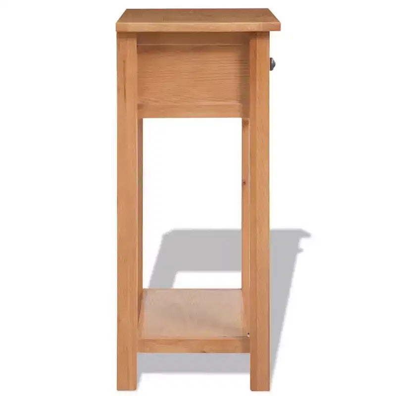 vidaXL Console Table Solid Oak & Engineered Wood 19.7x12.6x29.5 Brown