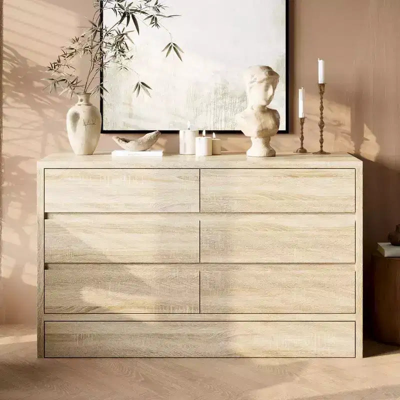 Famapy Rolling Storage Cabinet 9-Drawer Flip-Top Hidden Compartments + Foot-Activated Drawer Living Room Organizer Hidden Storage Dresser