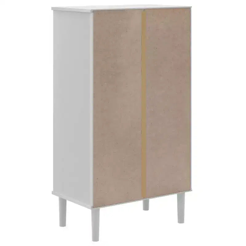 vidaXL Shoe Cabinet Accent Storage Organizer SENJA Rattan Look Solid Wood