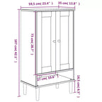 vidaXL Shoe Cabinet Accent Storage Organizer SENJA Rattan Look Solid Wood