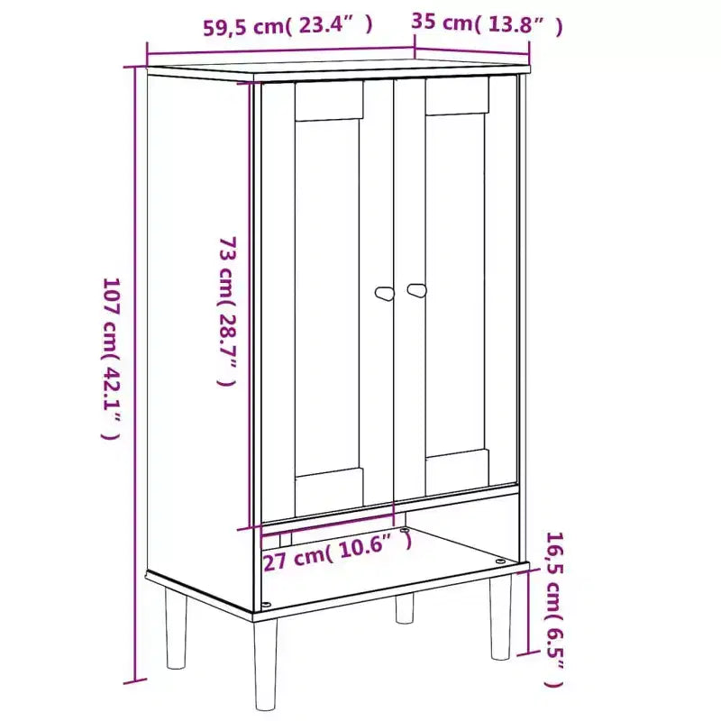 vidaXL Shoe Cabinet Accent Storage Organizer SENJA Rattan Look Solid Wood