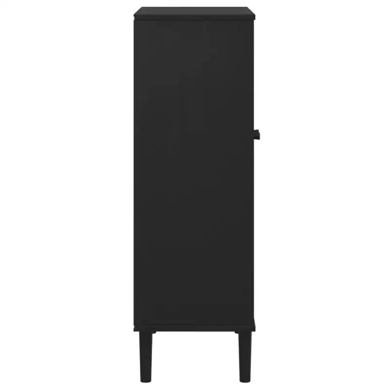 vidaXL Shoe Cabinet Accent Storage Organizer SENJA Rattan Look Solid Wood
