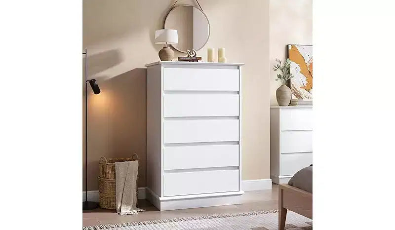 5 Drawer Dressers,Chest of Drawers with Deep Drawers,Large Double Dresser for Closet with Wide Top,Tall Wooden Dresser for Living Room, Bedroom