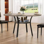 COZONY 47 Round Dining Table for 4-6, Space-Saving Kitchen Table with Metal Frame, Modern Circle Dining Room Table for Small Spaces (Table Only)