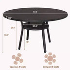 COZONY 47 Round Dining Table for 4-6, Space-Saving Kitchen Table with Metal Frame, Modern Circle Dining Room Table for Small Spaces (Table Only)