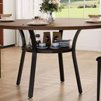COZONY 47 Round Dining Table for 4-6, Space-Saving Kitchen Table with Metal Frame, Modern Circle Dining Room Table for Small Spaces (Table Only)