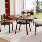 COZONY 47 Round Dining Table for 4-6, Space-Saving Kitchen Table with Metal Frame, Modern Circle Dining Room Table for Small Spaces (Table Only)