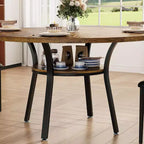 COZONY 47 Round Dining Table for 4-6, Space-Saving Kitchen Table with Metal Frame, Modern Circle Dining Room Table for Small Spaces (Table Only)