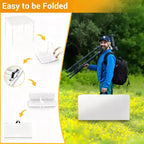 34'' Square Folding Card Table, Fold-in-Half Portable Dining Table with Handle and Safety Lock, Foldable Plastic Dining Tables Indoor Outdoor