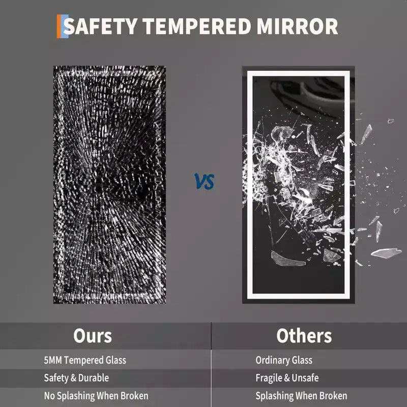 COZONY 20 /60 Bathroom Mirror with Lights, Dimmable, Anti-Fog, Shatter-Proof, Memory Function, Backlit and Front Lit, Vanity Mirror