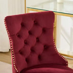 TUYOHW Modern Swivel Home Office Chair with Tufted Back,Plush Velvet Computer Chair with Chrome Metal Base,19.7-22.4Adjustable Height