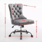 TUYOHW Modern Swivel Home Office Chair with Tufted Back,Plush Velvet Computer Chair with Chrome Metal Base,19.7-22.4Adjustable Height
