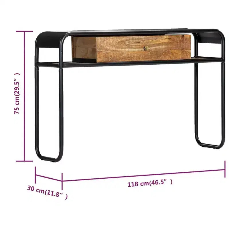 vidaXL Console Table Entryway Table Side Table with Drawer Solid Wood Mango