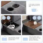 Clihome 140'' Oversized Modular Sectional Sofa with Movable Storage Ottoman,Cup Holder,Wide Seat,USB Charger,6 Seat U Shaped Corduroy Couch