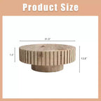MAYEERTY 31.4 inch Round Minimalist Circular Coffee Table with Natural Wood Texture for Living Room Study Rooms Offices Brown