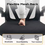 Silla de Oficina Ergonómica, Silla de Escritorio de Computadora de Respaldo Alto con Altura Ajustable y Apoyabrazos Abatibles, Silla de Juego Cómoda de Malla para Oficina en Casa