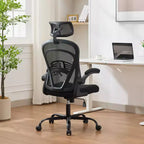 Silla de Oficina Ergonómica, Silla de Escritorio de Computadora de Respaldo Alto con Altura Ajustable y Apoyabrazos Abatibles, Silla de Juego Cómoda de Malla para Oficina en Casa