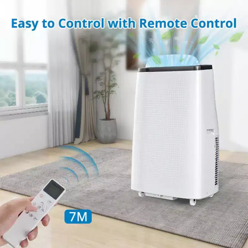 Climatiseur portatif GustoWave 14000 BTU, 3 en 1, pour 500-700 pieds carrés, télécommande, écran LED et minuterie 24 heures