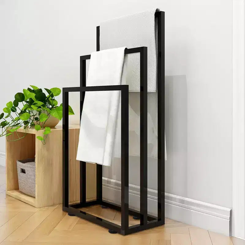 38 H Free Standing Towel Rack, 3 Tier Towel Drying Rack, Steel Blanket Drying and Display Rack for Bathroom Bedroom Hot Tub Gym Pool