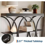 Acekool Grain Console Table, Slim 3-Tier Sofa Table with Geometric Legs for Entryway or Behind Couch