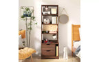 TUYOHW Modern 4-Tier Open Bookshelves with 2 Drawers,Large Capacity Display Storage Cabinet,Bookcases for Living Room,Home Office