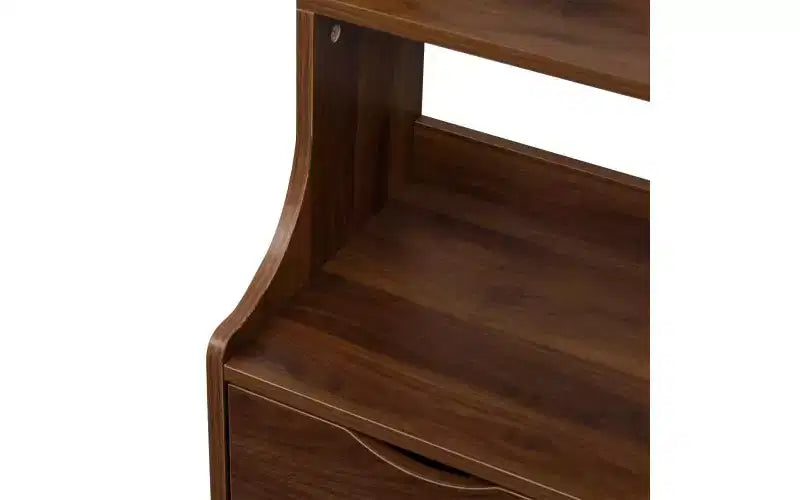 TUYOHW Modern 4-Tier Open Bookshelves with 2 Drawers,Large Capacity Display Storage Cabinet,Bookcases for Living Room,Home Office