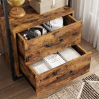 4 Shelf Bookcase with Storage Drawers, 70.9 Inch High Open Display Shelf for Living Room, Bedroom, Office