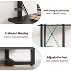 4 Shelf Bookcase with Storage Drawers, 70.9 Inch High Open Display Shelf for Living Room, Bedroom, Office