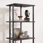4 Shelf Bookcase with Storage Drawers, 70.9 Inch High Open Display Shelf for Living Room, Bedroom, Office