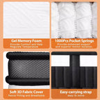 King Size Mattress, 14 Inch King Mattress Memory Foam & Pocket Spring Mattress for Motion Isolation & Silent Sleep, Medium Comfort, Pressure Relieving